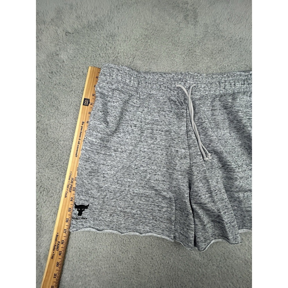 Under Armour Men's Size XL UA Project Rock Terry 5" Shorts Loose Heather Grey - Picture 6 of 10